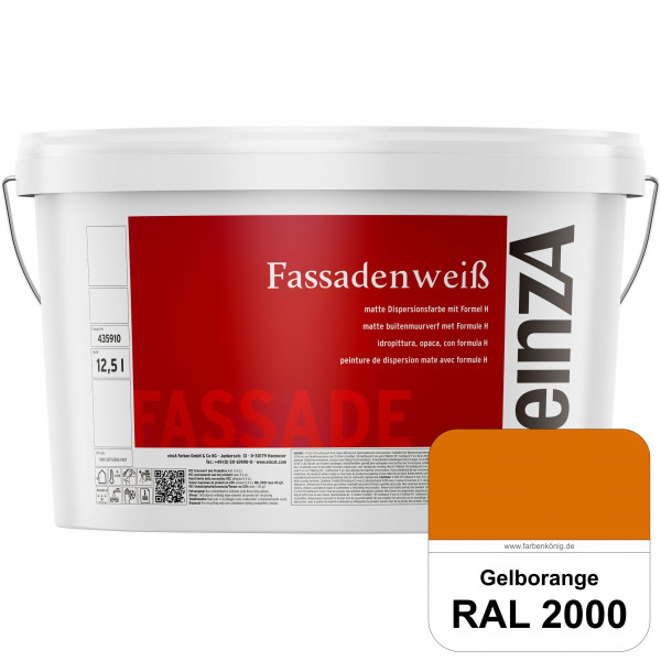 einzA Fassadenweiß (RAL 2000 Gelborange) Sil-Fassadenfarbe gegen Schmutz & Vergrünung