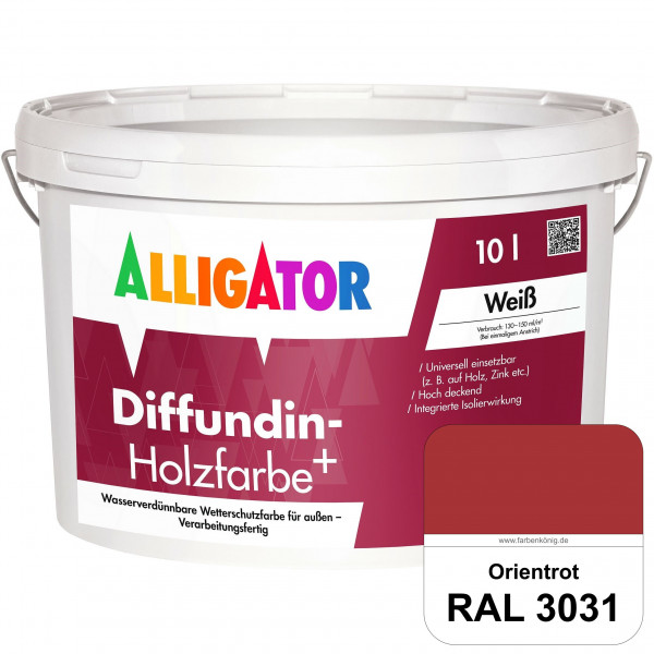 Diffundin-Holzfarbe+ (RAL 3031 Orientrot)