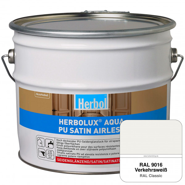 Herbolux Aqua PU Satin Airless (RAL 9016 Verkehrsweiß)