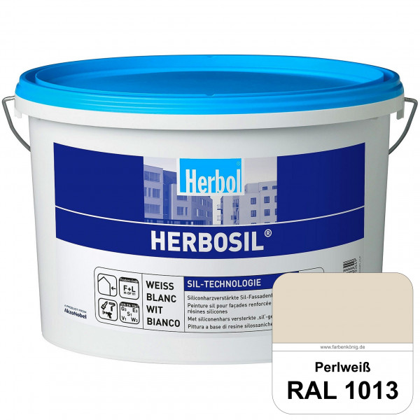 Herbosil (RAL 1013 Perlweiß) streiflichtunempfindliche siliconharzverstärkte Fassadenfarbe