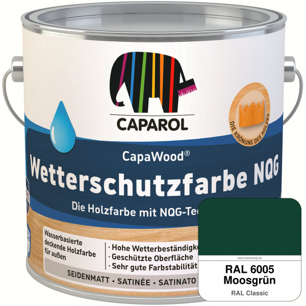 CapaWood® Wetterschutzfarbe NQG (RAL 6005 Moosgrün) - ersetzt Capadur Wetterschutzfarbe NQG