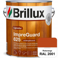 ImpraGuard 625 (RAL 2001 Rotorange) imprägnierende Lasur (lösemittelhaltig) für allen Laub- und Nade