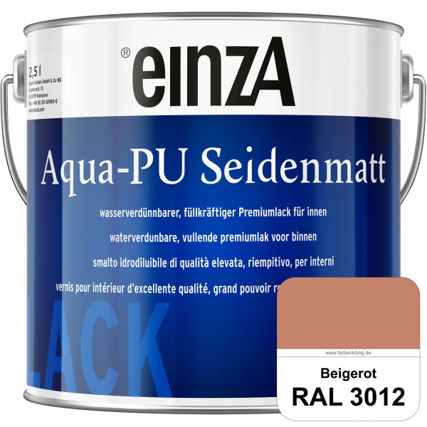 einzA Aqua-PU seidenmatt (RAL 3012 Beigerot) wasserverdünnbarer Premiumlack für innen