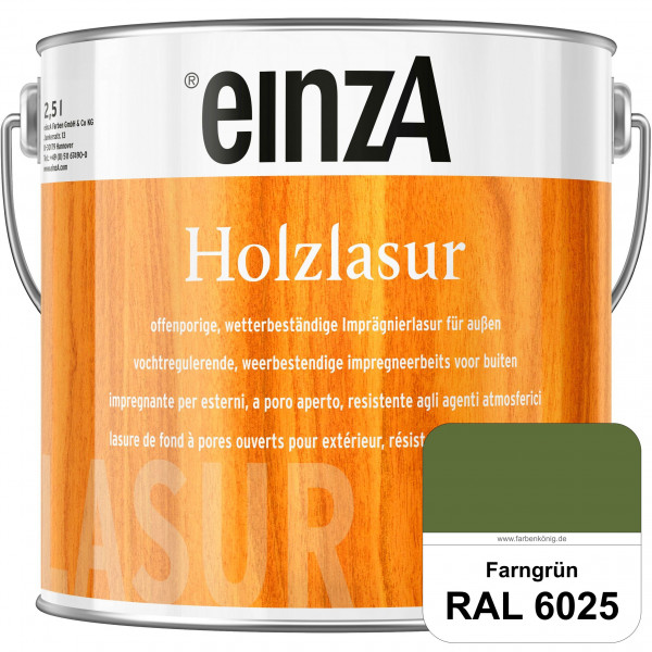 einzA Holzlasur (RAL 6025 Farngrün) Offenporige Imprägnierlasur für Außen-Holzbauteile
