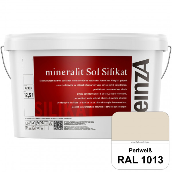 einzA mineralit Sol Silikat (RAL 1013 Perlweiß) Sol-Silikat-Innenfarbe für Decken- und Wandflächen