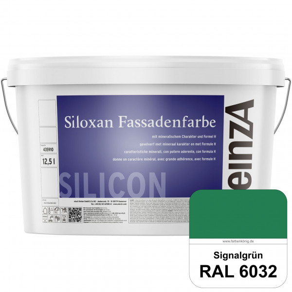 einzA Siloxan Fassadenfarbe (RAL 6032 Signalgrün) Siliconvergütete Fassadenfarbe