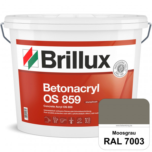 Betonacryl OS 859 (RAL 7003 Moosgrau) Wetterbeständige Schutzbeschichtung für Betonflächen (Außen)