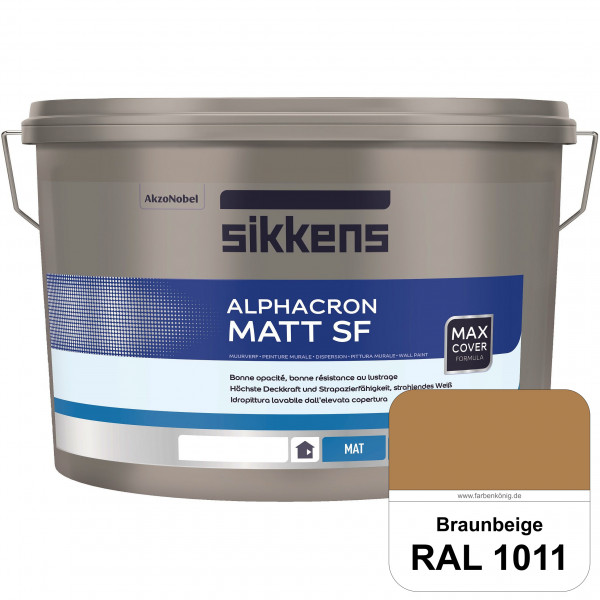 Alphacron Matt SF (RAL 1011 Braunbeige) stumpfmatte & hochwertige Premium-Wandfarbe (innen)