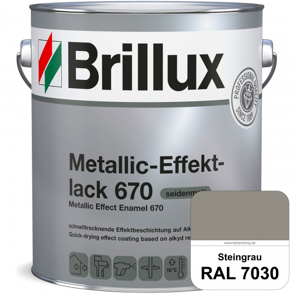 Metallic-Effektlack 670 (RAL 7030 Steingrau) schnell trocknender Alkydharzlack für Metalleffekte (in