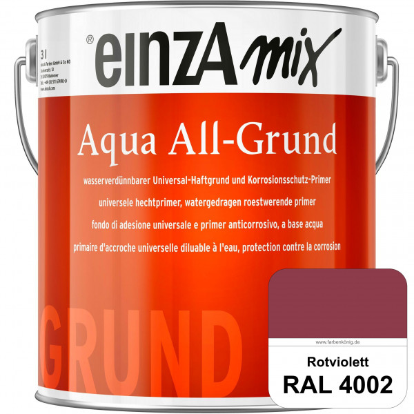 einzA Aqua All-Grund (RAL 4002 Rotviolett) Wasserverdünnbarer Haftgrund & Korrosionsschutz-Primer