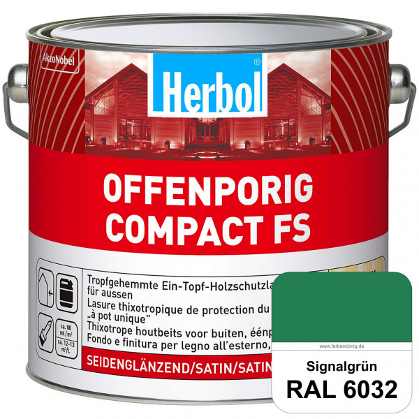 Offenporig Compact FS (RAL 6032 Signalgrün) Rationelle & thixotrope Ein-Topf-Holzlasur (außen)