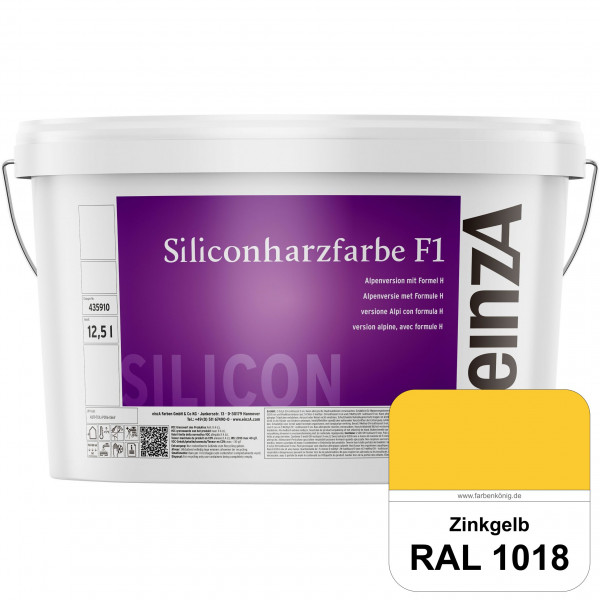einzA Siliconharzfarbe F1 (RAL 1018 Zinkgelb) Universal Siliconharz-Fassadenfarbe, kalkmatt, wetterb