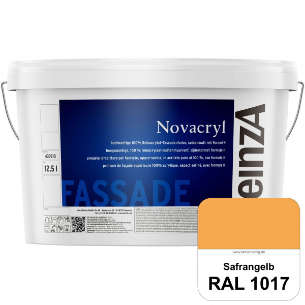einzA Novacryl (RAL 1017 Safrangelb) Reinacrylat-Fassadenfarbe, seidenmatt