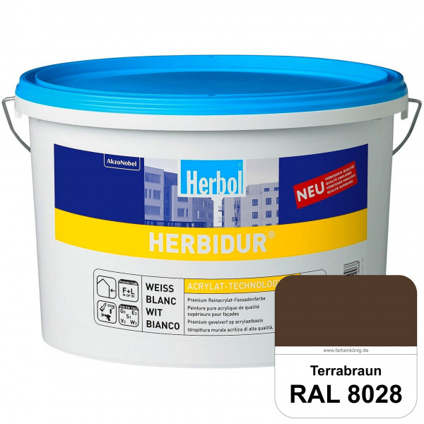 Herbidur (RAL 8028 Terrabraun) Reinacrylat-Fassadenfarbe mit Langzeitwetterschutz