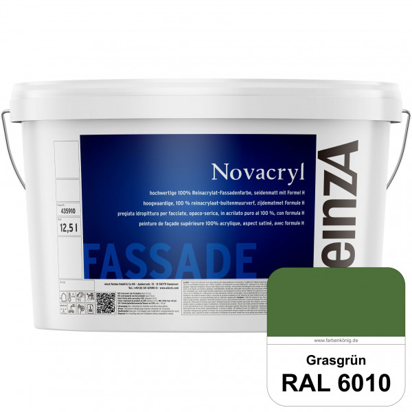 einzA Novacryl (RAL 6010 Grasgrün) Reinacrylat-Fassadenfarbe, seidenmatt