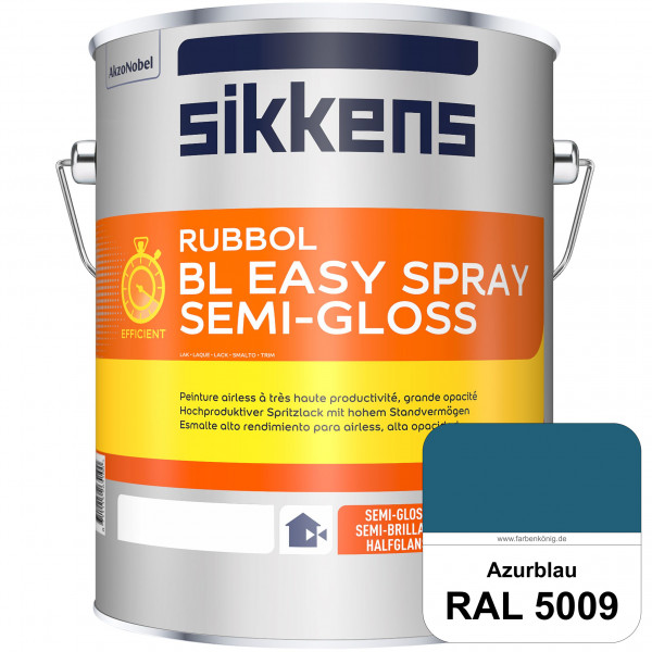 Rubbol BL Easy Spray (RAL 5009 Azurblau) Seidenglänzender Airlesslack (außen & innen)