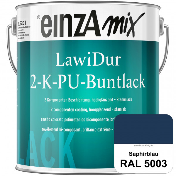 einzA LawiDur 2-K-PU-Buntlack - Hochglanz (RAL 5003 Saphirblau)