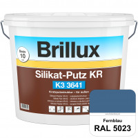 Silikat-Putz KR K3 3641 (RAL 5023 Fernblau) Dekorativer Kratzputz auf Silikatbasis