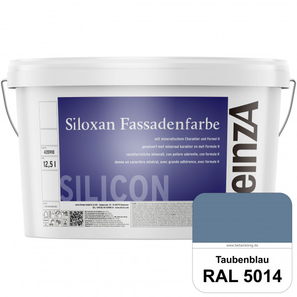 einzA Siloxan Fassadenfarbe (RAL 5014 Taubenblau) Siliconvergütete Fassadenfarbe