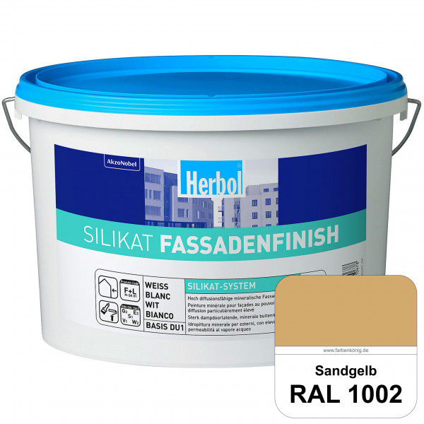 Silikat FassadenFinish (RAL 1002 Sandgelb) mineralische Fassadenfarbe für den natürlichen Fassadensc