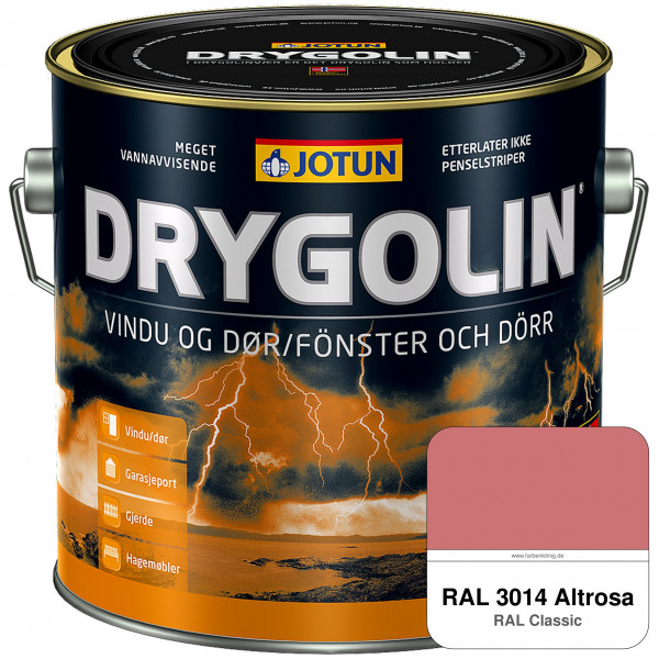 DRYGOLIN Vindu og Dør - wetterbeständige Holzschutzfarbe für Außen (RAL 3014 Altrosa)