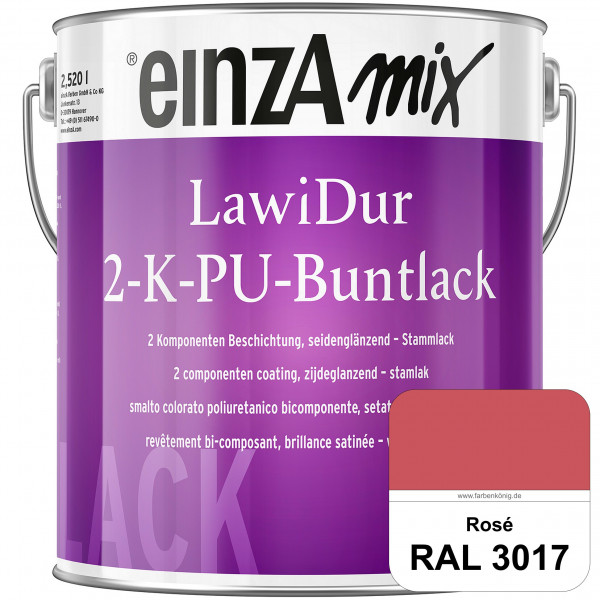 einzA LawiDur 2-K-PU-Buntlack - Seidenglanz (RAL 3017 Rosa)