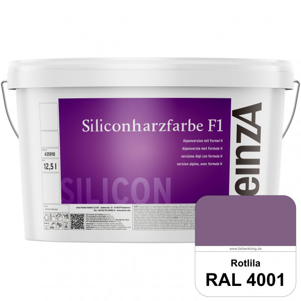 einzA Siliconharzfarbe F1 (RAL 4001 Rotlila) Universal Siliconharz-Fassadenfarbe, kalkmatt, wetterbe