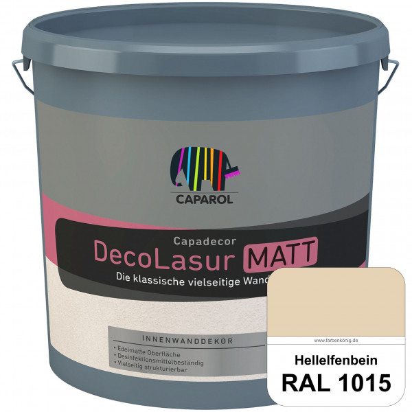 Capadecor DecoLasur Matt (RAL 1015 Hellelfenbein) Matte Lasurfarbe auf Dispersionsbasis (innen)