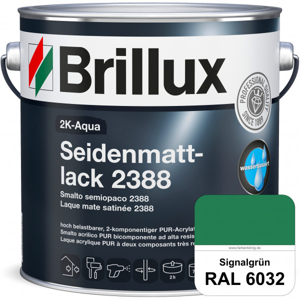 2K-Aqua Seidenmattlack 2388 (RAL 6032 Signalgrün) mechanisch und chemisch hoch belastbar für außen &