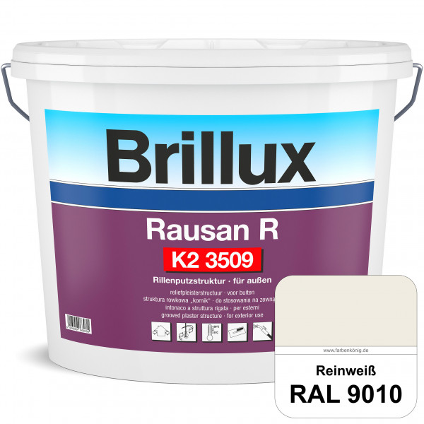 Rausan R K2 3509 (RAL 9010 Reinweiß) organisch gebundener Rillenputz für dekorative & wetterbeständi