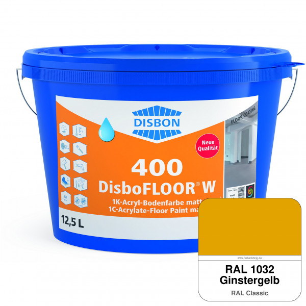 DisboFLOOR W 400 1K-Acryl-Bodenfarbe (RAL 1032 Ginstergelb)