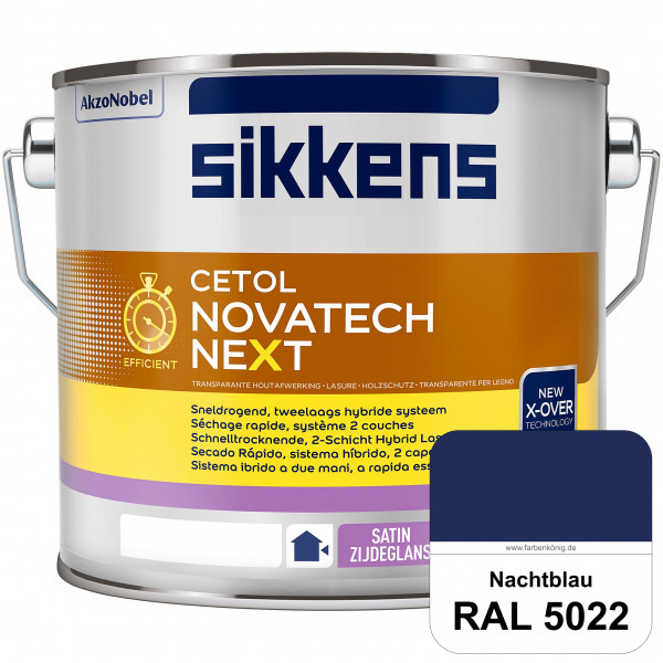 Cetol Novatech neXt (RAL 5022 Nachtblau) Schnelltrocknende Hybrid-Lasur mit höchster Wetterbeständig