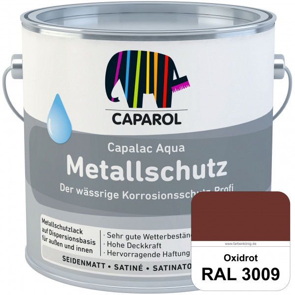 Capalac Aqua Metallschutz (RAL 3009 Oxidrot) wasserbasierter Korrosionsschutz für Stahl & verzinkten