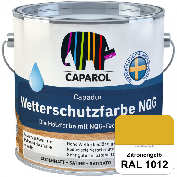 Capadur Wetterschutzfarbe NQG (RAL 1012 Zitronengelb) Holzfarbe mit NQG-Technologie wasserbasiert fü