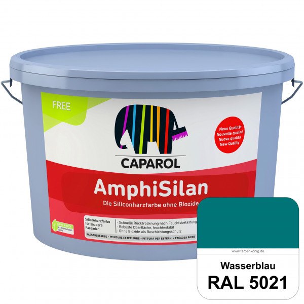 AmphiSilan FREE (RAL 5021 Wasserblau) Mineralmatte Fassadenfarbe in spezieller Siliconharz-Bindemitt