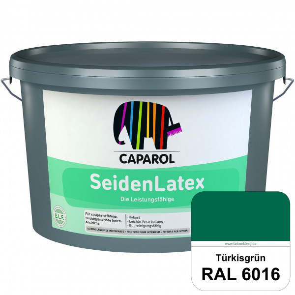 SeidenLatex ELF (RAL 6016 Türkisgrün) strapazierfähige, scheuerbeständige und seidenmatte Latexfarbe