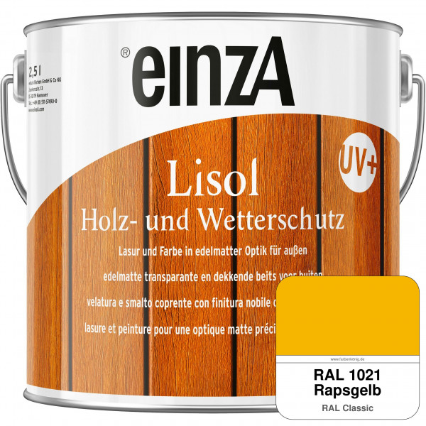 einzA Lisol Holz- und Wetterschutz Lasur und Farbe (RAL 1021 Rapsgelb)