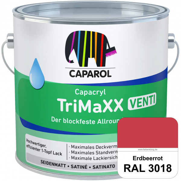 Capacryl TriMaXX Venti (RAL 3018 Erdbeerrot) Der blockfeste Allrounder für Fenster & Türen