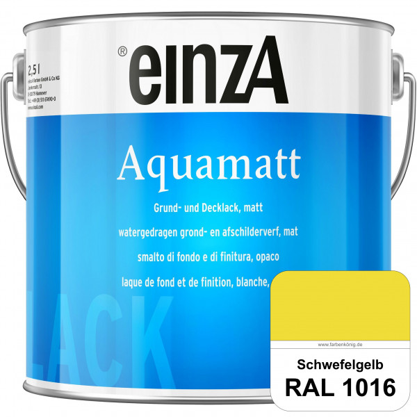 einzA Aquamatt (RAL 1016 Schwefelgelb) Wasserverdünnbare Vorstreichfarbe & matte Lackfarbe