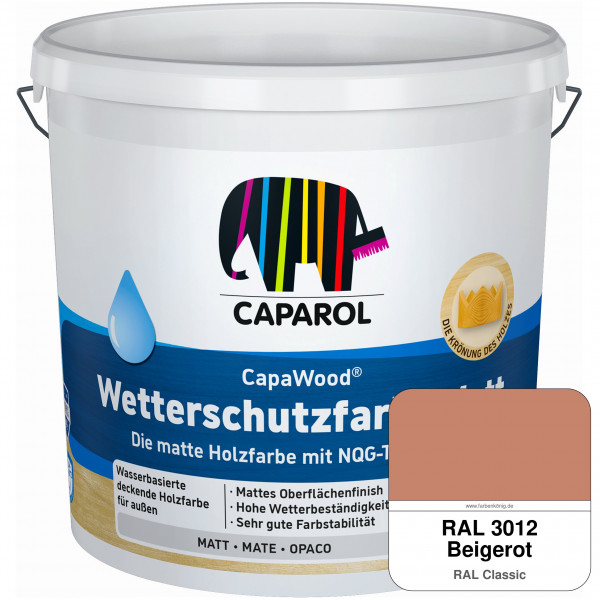 CapaWood® Wetterschutzfarbe Matt (RAL 3012 Beigerot) - ersetzt Capadur Wetterschutzfarbe Matt