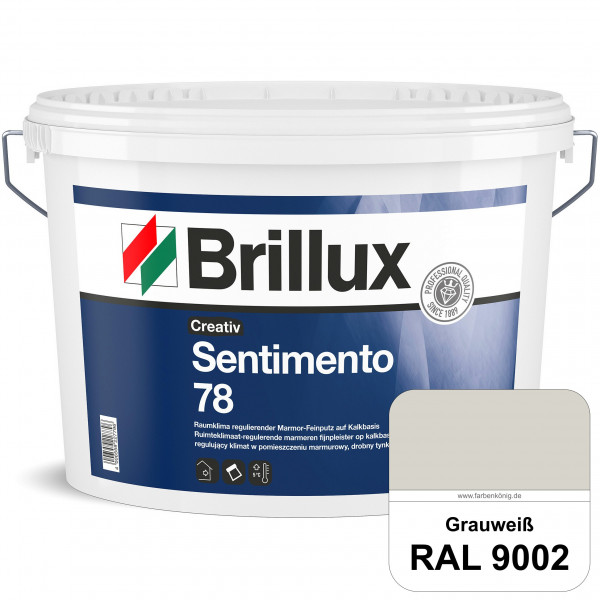 Creativ Sentimento 78 (RAL 9002 Grauweiß) Marmor-Feinputz auf Kalkbasis, zur Erzielung matter Oberfl