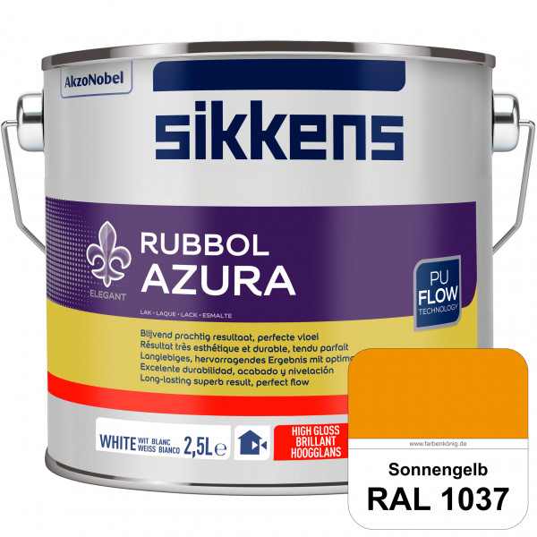 Rubbol Azura (RAL 1037 Sonnengelb) hochglänzender Lack (löselmittelhaltig) innen & außen