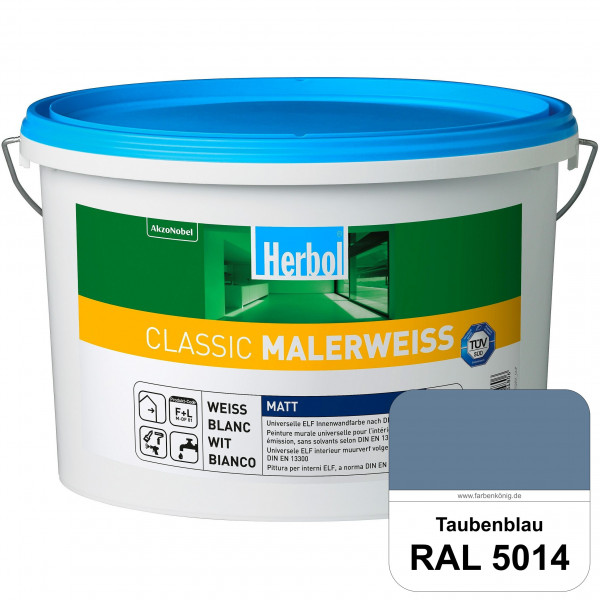 Classic Malerweiss (RAL 5014 Taubenblau) Universell wirtschaftliche & matte Wandfarbe
