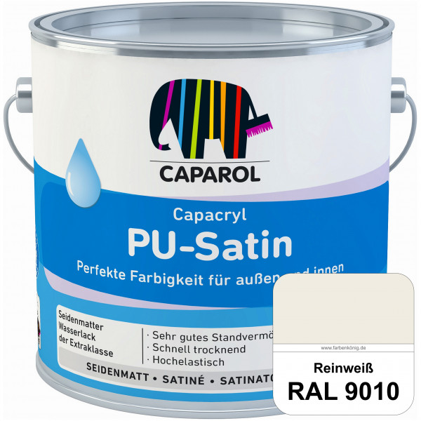 Capacryl PU-Satin (RAL 9010 Reinweiß) hochwertige Zwischen-/ Schluss­lackierungen für grundierte Hol