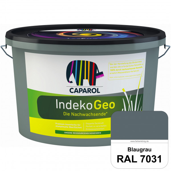 IndekoGeo (RAL 7031 Blaugrau) Ressourcenschonende Premium Innenfarbe für stumpfmatte Oberflächen