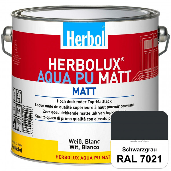 Herbolux Aqua PU Matt (RAL 7021 Schwarzgrau) Top-PU-Mattlack auf Wasserbasis (Innen)