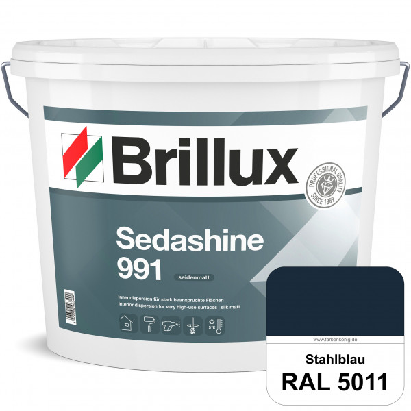 Sedashine 991 (RAL 5011 Stahlblau) Seidenmatte Innendispersion für hoch strapazierfähige & gut reini