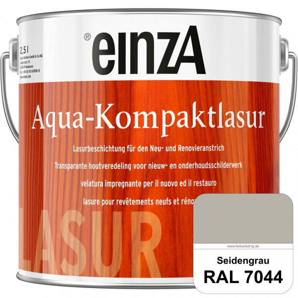 einzA Aqua-Kompaktlasur (RAL 7044 Seidengrau) wasserverdünnbare & feuchtigkeitsregulierende Lasurbes