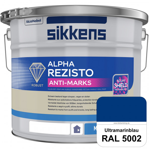 Alpha Rezisto Anti-Marks (RAL 5002 Ultramarinblau) Extrem widerstandsfähige Innenwandfarbe