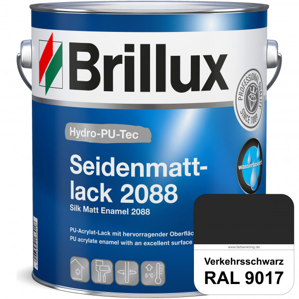 Hydro-PU-Tec Seidenmattlack 2088 (RAL 9017 Verkehrsschwarz) PU-Seidenmattlack (wasserbasiert) innen